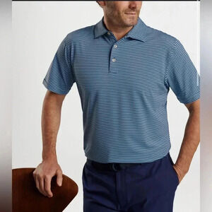 Peter Millar Hales Performance Jersey Polo
size L navy cottage blue